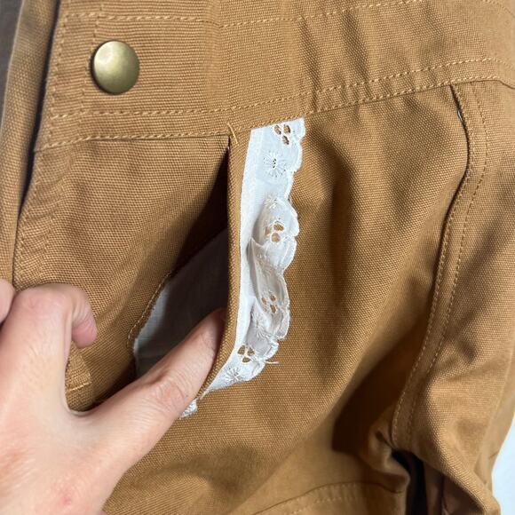 KENYON INTERNATIONAL Girls Lace-Trim Bib Overalls Regular Fit Cotton Brown 3T - Picture 10 of 12